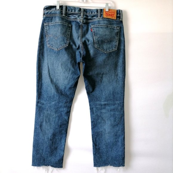 Levi's 511  Mens Blue Mid Rise Raw Hem Straight Jeans Size 38x30 (Tagged), - Picture 4 of 8
